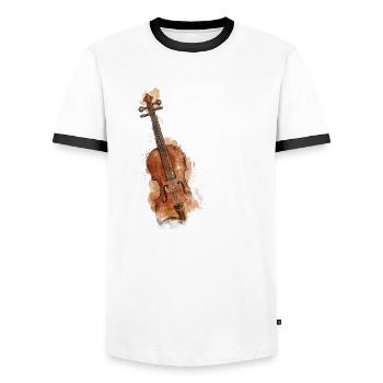 This Girl Loves Her Violin - Men's Ringer Shirt - white/black - Front - AI Model Female 172 light (172cm) & AI Model Male 178 dark (178cm)