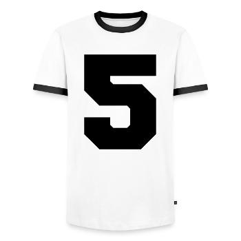 5 - Männer Kontrast-T-Shirt - Weiß/Schwarz - Vorne - AI Model Female 172 light (172cm) & AI Model Male 178 dark (178cm)