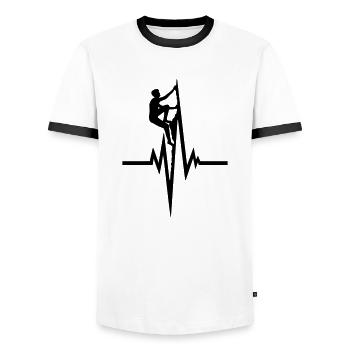 climber pulse heartbeat frequency freeclimber g - Men's Ringer Shirt - white/black - Front - AI Model Female 172 light (172cm) & AI Model Male 178 dark (178cm)