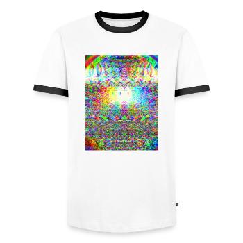 Hibou psychique - T-shirt contrasté Homme - blanc/noir - Devant - AI Model Female 172 light (172cm) & AI Model Male 178 dark (178cm)