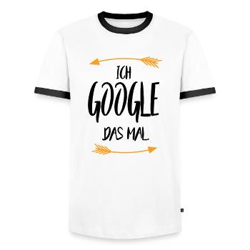 Sprüche Ich google das mal - Männer Kontrast-T-Shirt - Weiß/Schwarz - Vorne - AI Model Female 172 light (172cm) & AI Model Male 178 dark (178cm)