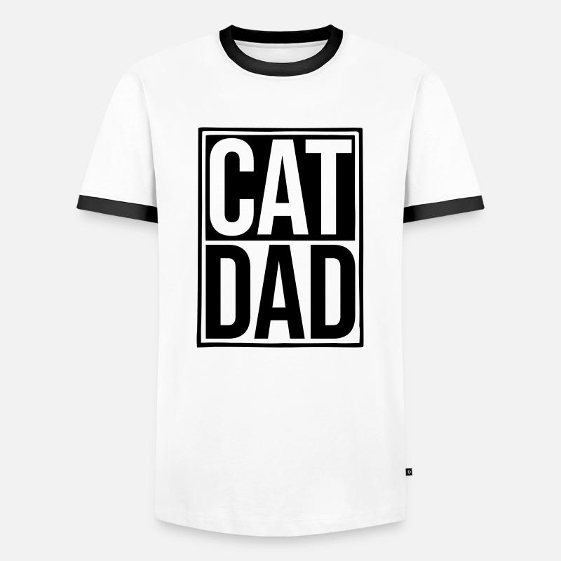 Logo Shield Cat Dad - Men's Ringer Shirt - white/black