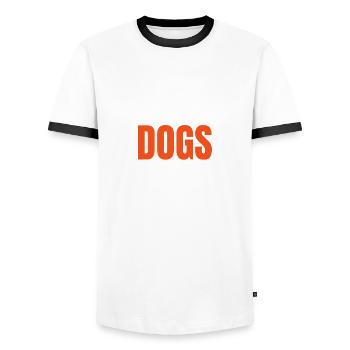 J’adore les chiens et peut-être 3 personnes drôles - T-shirt contrasté Homme - blanc/noir - Devant - AI Model Female 172 light (172cm) & AI Model Male 178 dark (178cm)