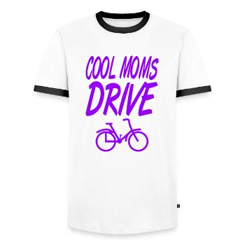 Fahrrad - Männer Kontrast-T-Shirt - Weiß/Schwarz - Vorne - AI Model Female 172 light (172cm) & AI Model Male 178 dark (178cm)