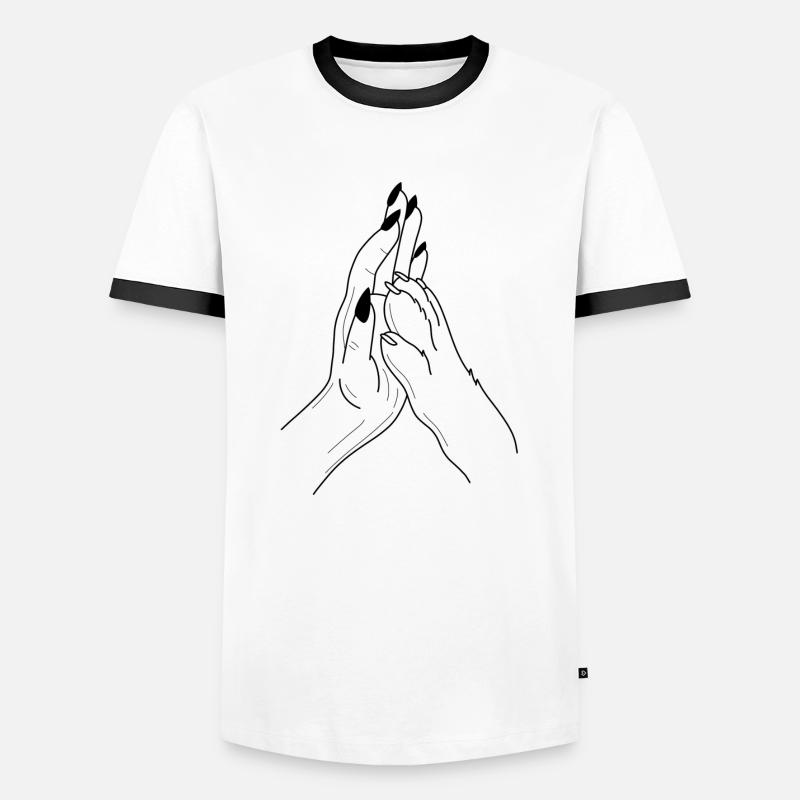 Hand Paw Highfive - Men's Ringer Shirt - white/black