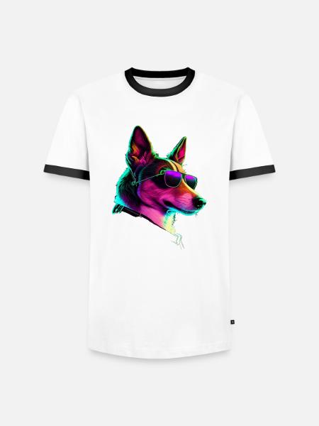 Basenji Dogs Basenjis - Men's Ringer Shirt - white/black