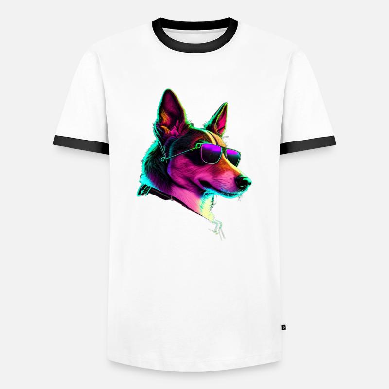 Basenji Dogs Basenjis - Men's Ringer Shirt - white/black