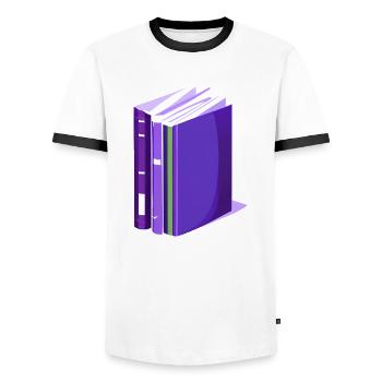 Lecteur Amoureux du livre Lire des livres Cadeau - T-shirt contrasté Homme - blanc/noir - Devant - AI Model Female 172 light (172cm) & AI Model Male 178 dark (178cm)