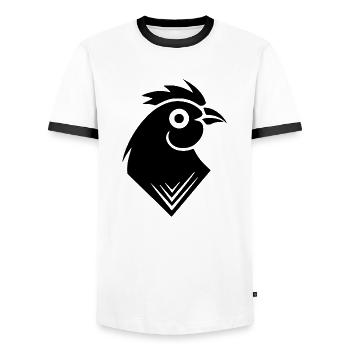 Chicken Chicken House Poultry Rooster Farm - Men's Ringer Shirt - white/black - Front - AI Model Female 172 light (172cm) & AI Model Male 178 dark (178cm)