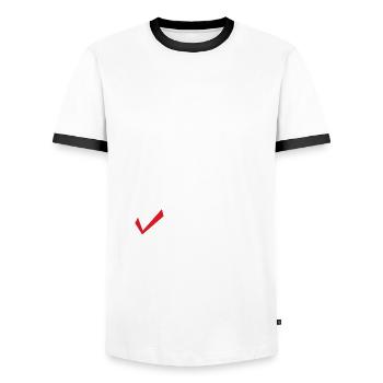 Dr. Check! - Men's Ringer Shirt - white/black - Front - AI Model Female 172 light (172cm) & AI Model Male 178 dark (178cm)