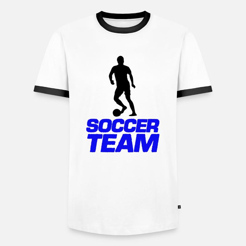 soccer team - Männer Kontrast-T-Shirt - Weiß/Schwarz