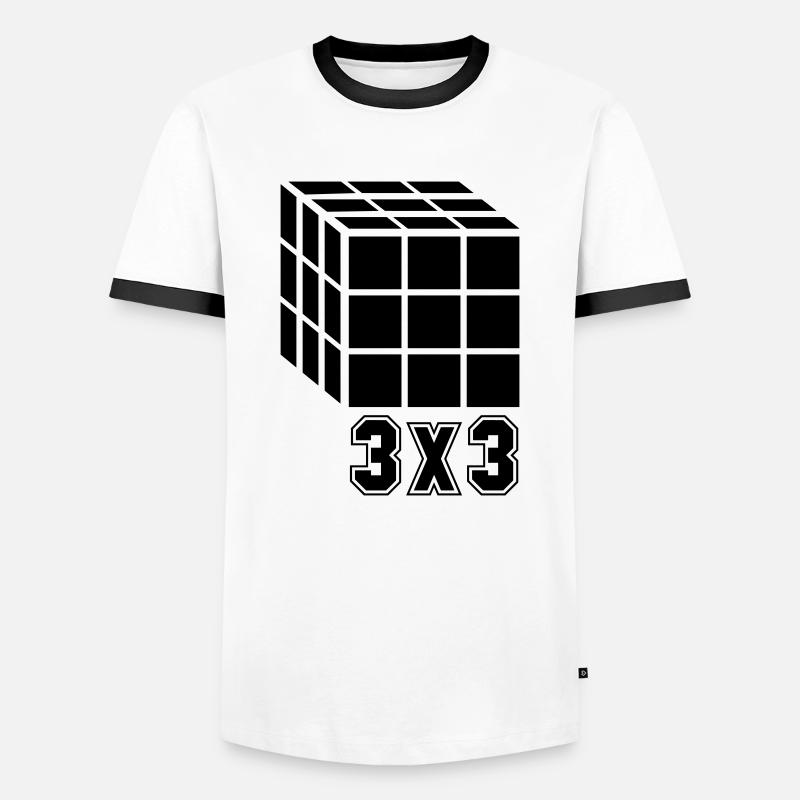 3x3 Cube Cube - Men's Ringer Shirt - white/black