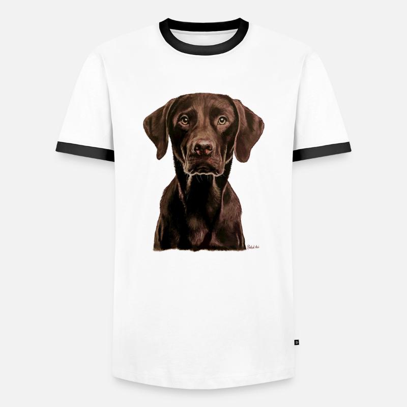 Labrador - Männer Kontrast-T-Shirt - Weiß/Schwarz