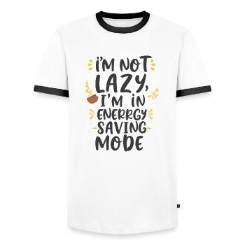 Zen-Faulheit - Männer Kontrast-T-Shirt - Weiß/Schwarz - Vorne - AI Model Female 172 light (172cm) & AI Model Male 178 dark (178cm)