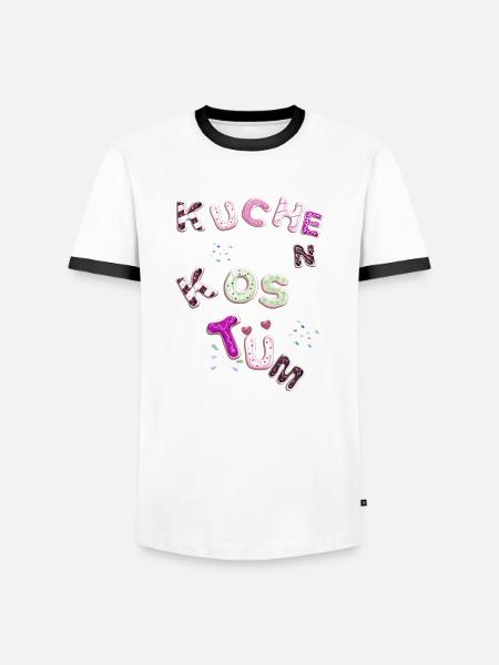 Kuchen kostüm, Kuchen,kostüm , karneval - Männer Kontrast-T-Shirt - Weiß/Schwarz