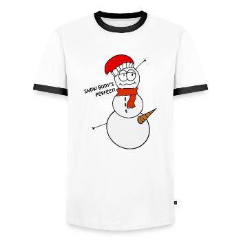 Lustiger Spruch Witzig Humor Geschenkidee - Männer Kontrast-T-Shirt - Weiß/Schwarz - Vorne - AI Model Female 172 light (172cm) & AI Model Male 178 dark (178cm)