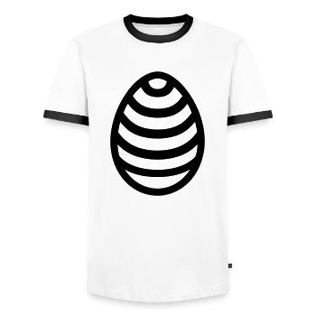 Easter Egg - Men's Ringer Shirt - white/black - Front - AI Model Female 172 light (172cm) & AI Model Male 178 dark (178cm)