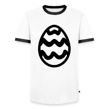 Egg - Men's Ringer Shirt - white/black - Front - AI Model Female 172 light (172cm) & AI Model Male 178 dark (178cm)