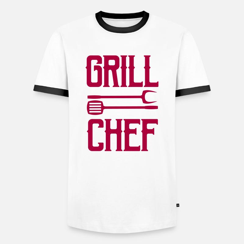 Grill Chef - Men's Ringer Shirt - white/black