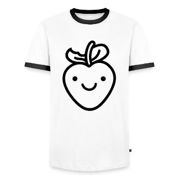 Erdbeere - Männer Kontrast-T-Shirt - Weiß/Schwarz - Vorne - AI Model Female 172 light (172cm) & AI Model Male 178 dark (178cm)