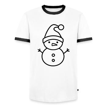 Snowman - Men's Ringer Shirt - white/black - Front - AI Model Female 172 light (172cm) & AI Model Male 178 dark (178cm)