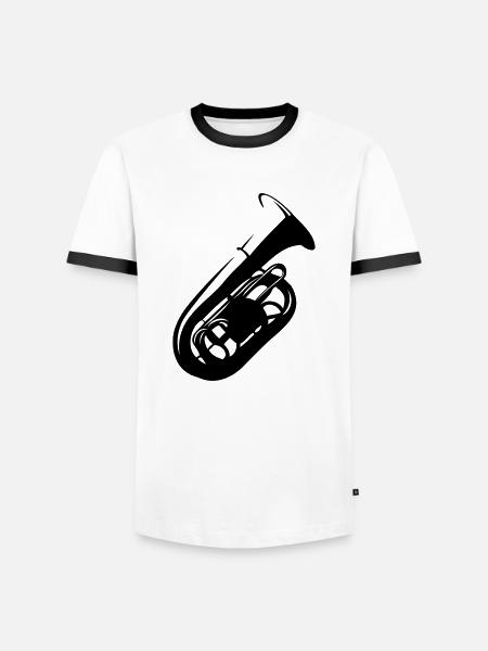 tuba - Männer Kontrast-T-Shirt - Weiß/Schwarz
