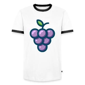 Grapes Grapes Veggie Fruit Fruits - Men's Ringer Shirt - white/black - Front - AI Model Female 172 light (172cm) & AI Model Male 178 dark (178cm)