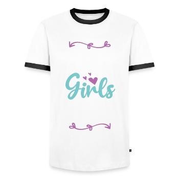Berlin Girls Tour - Men's Ringer Shirt - white/black - Front - AI Model Female 172 light (172cm) & AI Model Male 178 dark (178cm)