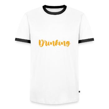 Suisse Drinking Team Suisse - T-shirt contrasté Homme - blanc/noir - Devant - AI Model Female 172 light (172cm) & AI Model Male 178 dark (178cm)