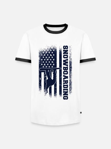 Snowboard Snowboarding Snowboardurlaub Snowboarder - Männer Kontrast-T-Shirt - Weiß/Schwarz