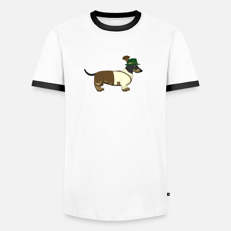 Dachshund Bavaria - Men's Ringer Shirt - white/black