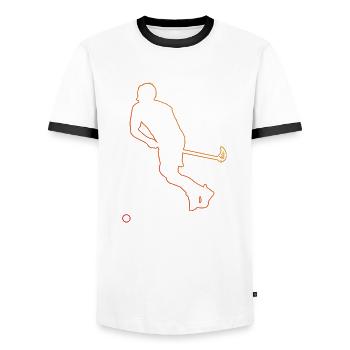 Unihockeyspielen Innebandy Unihockey Damen - Männer Kontrast-T-Shirt - Weiß/Schwarz - Vorne - AI Model Female 172 light (172cm) & AI Model Male 178 dark (178cm)