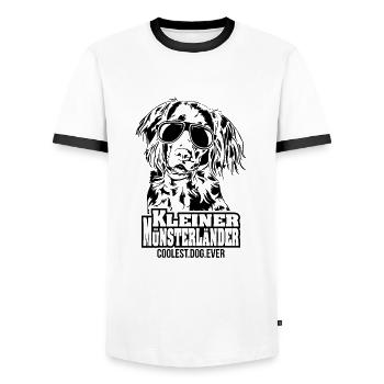 KLEINER MÜNSTERLÄNDER coolest dog ever Hundespruch - Männer Kontrast-T-Shirt - Weiß/Schwarz - Vorne - AI Model Female 172 light (172cm) & AI Model Male 178 dark (178cm)
