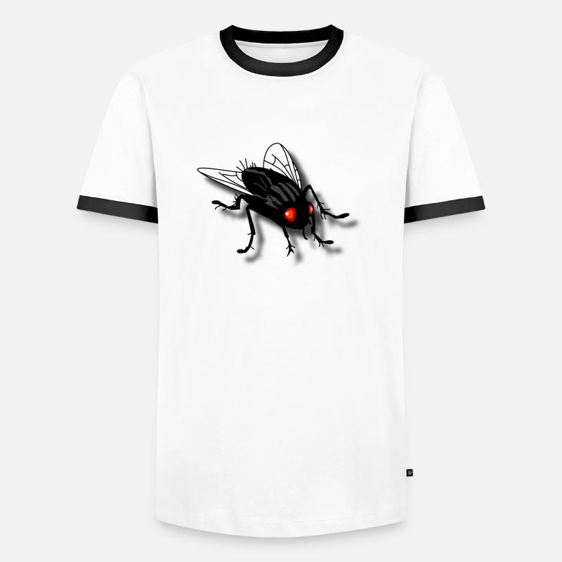 witzige Fliege - Männer Kontrast-T-Shirt - Weiß/Schwarz