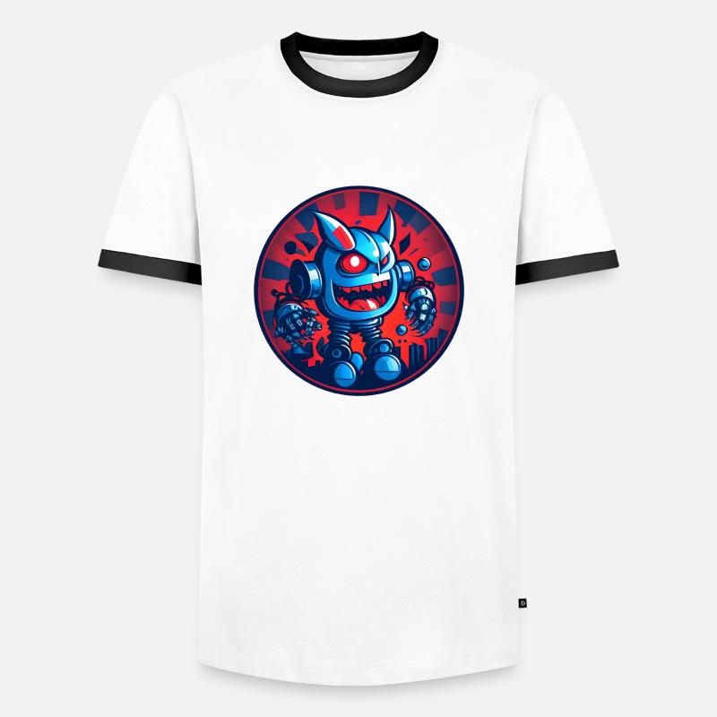 Evil Robot Series 02 - Men's Ringer Shirt - white/black