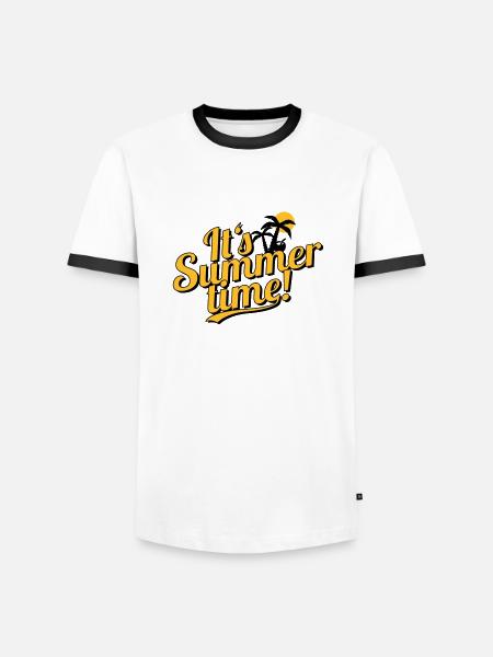 It's Summer Time - beach & holiday - Men's Ringer Shirt - white/black