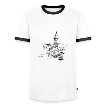 istanbul black - Männer Kontrast-T-Shirt - Weiß/Schwarz - Vorne - AI Model Female 172 light (172cm) & AI Model Male 178 dark (178cm)