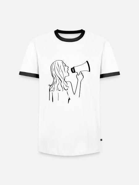 révolution des femmes - T-shirt contrasté Homme - blanc/noir