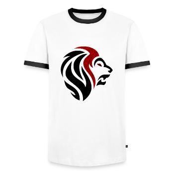 Lion rouge noir - T-shirt contrasté Homme - blanc/noir - Devant - AI Model Female 172 light (172cm) & AI Model Male 178 dark (178cm)
