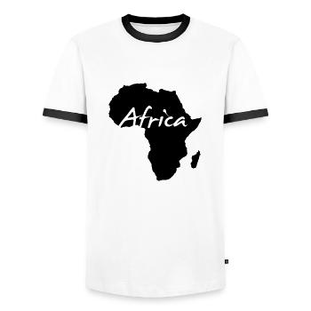 Afrique continent wildnis Safari animaux sauvages Reggae - T-shirt contrasté Homme - blanc/noir - Devant - AI Model Female 172 light (172cm) & AI Model Male 178 dark (178cm)