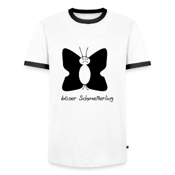 böser Schmetterling - Männer Kontrast-T-Shirt - Weiß/Schwarz - Vorne - AI Model Female 172 light (172cm) & AI Model Male 178 dark (178cm)