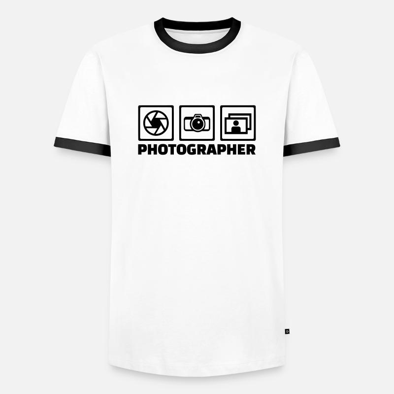 Fotograf - Männer Kontrast-T-Shirt - Weiß/Schwarz