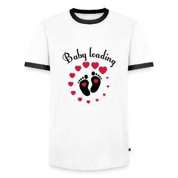 Baby loading - Männer Kontrast-T-Shirt - Weiß/Schwarz - Vorne - AI Model Female 172 light (172cm) & AI Model Male 178 dark (178cm)