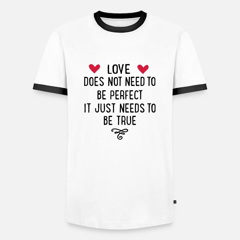 Liebe - Männer Kontrast-T-Shirt - Weiß/Schwarz
