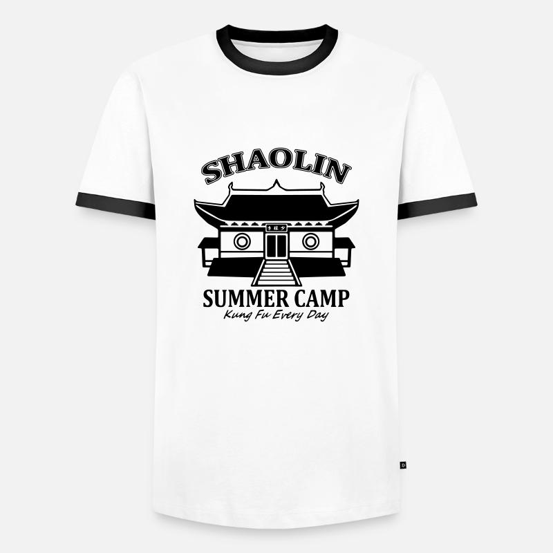 Shaolin Summer Camp - Männer Kontrast-T-Shirt - Weiß/Schwarz