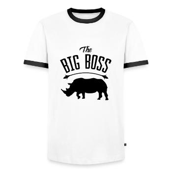 rhino big boss - Männer Kontrast-T-Shirt - Weiß/Schwarz - Vorne - AI Model Female 172 light (172cm) & AI Model Male 178 dark (178cm)