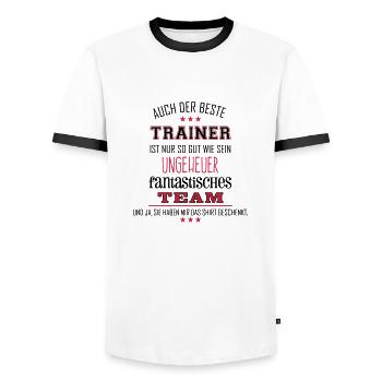Bester Trainer fantastisches Team - Shirt Edition - Männer Kontrast-T-Shirt - Weiß/Schwarz - Vorne - AI Model Female 172 light (172cm) & AI Model Male 178 dark (178cm)