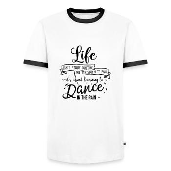 Danse sous la pluie - T-shirt contrasté Homme - blanc/noir - Devant - AI Model Female 172 light (172cm) & AI Model Male 178 dark (178cm)