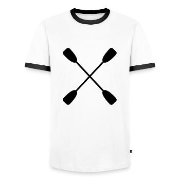 paddle - Men's Ringer Shirt - white/black - Front - AI Model Female 172 light (172cm) & AI Model Male 178 dark (178cm)