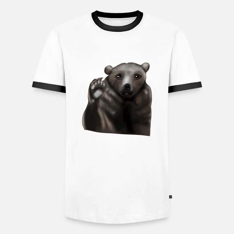 Brown bear - Men's Ringer Shirt - white/black